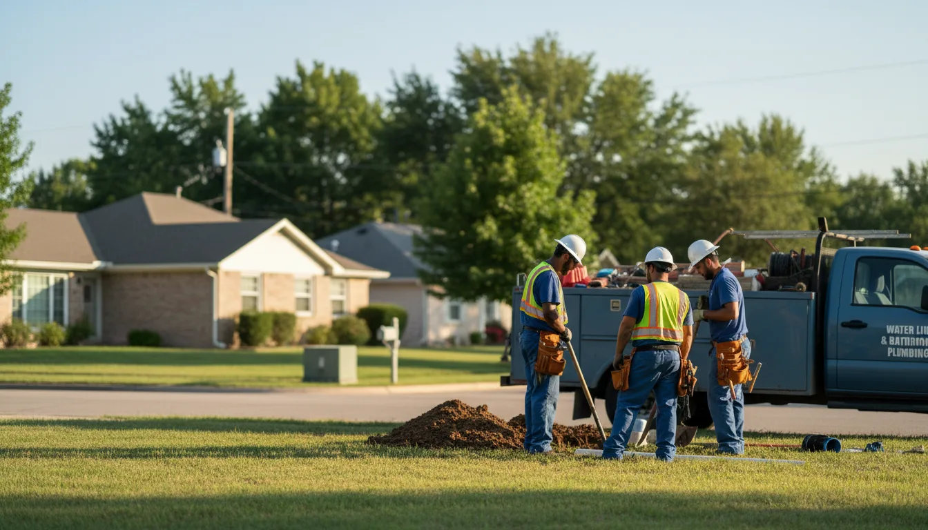 Residential water line and bathroom plumbing service in Bakersfield, MO